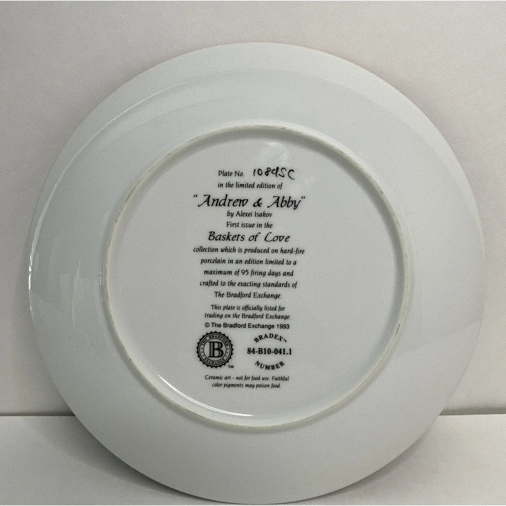 Bradford Exchange Baskets of Love Plate Cat Scene 
